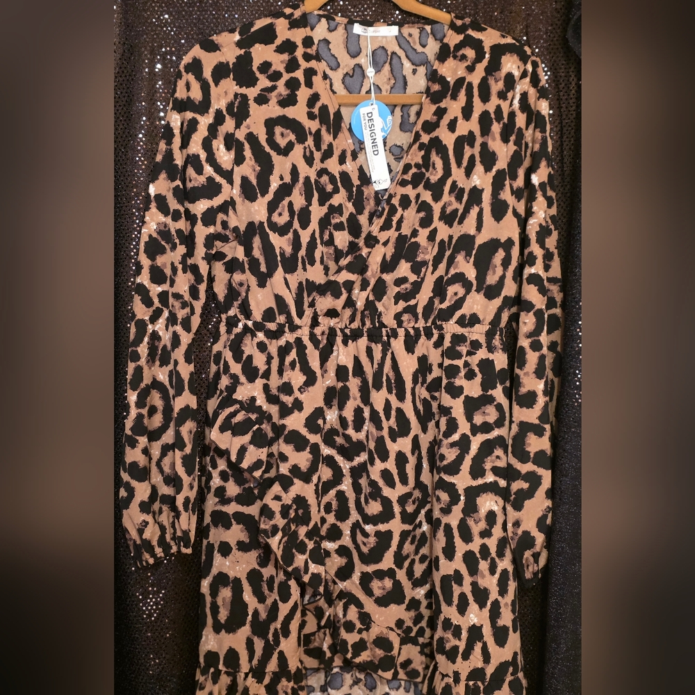 Cupshe Animal Print Long Sleeve Dress